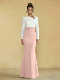Mermaid Asymmetrical Neck Long Simple Mother of the Bride Dresses
