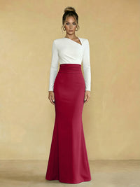 Mermaid Asymmetrical Neck Long Simple Mother of the Bride Dresses