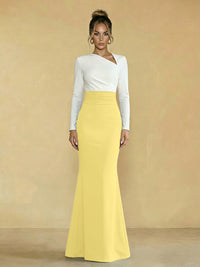 Mermaid Asymmetrical Neck Long Simple Mother of the Bride Dresses