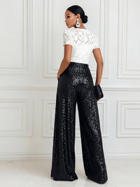Jumpsuit Scoop Neck Lace Short Sleeve Mother of the Bride Dresses