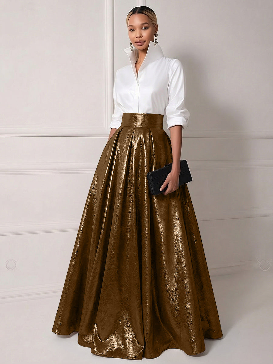 mother of bride shirt dress A-Line/Princess Shirt Collar Satin Mother of the Bride Dresses Half Sleeves Floral Sequins Lace Floor-Length with Split Side, Dark Navy