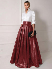 A Line Shirt Collar Half Sleeve Long Elegant Mother of the Bride Dresses with Pleats