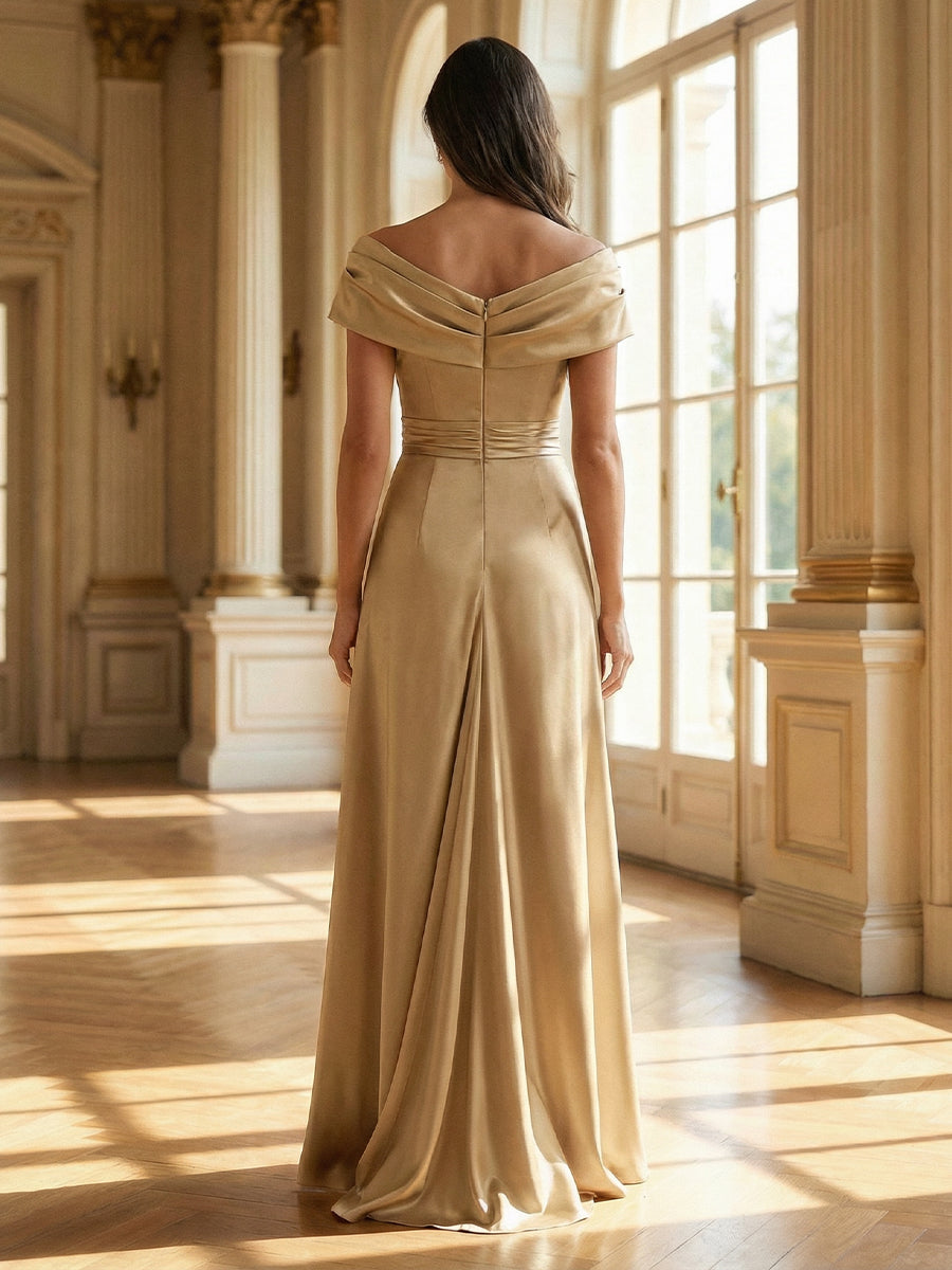 Gold Mother of the Groom Dress 2026 Formal Evening Gown Long Wedding Reception Dress Gold Mother of the Groom Dress 2026 Formal Evening Gown Long Wedding Reception Dress
