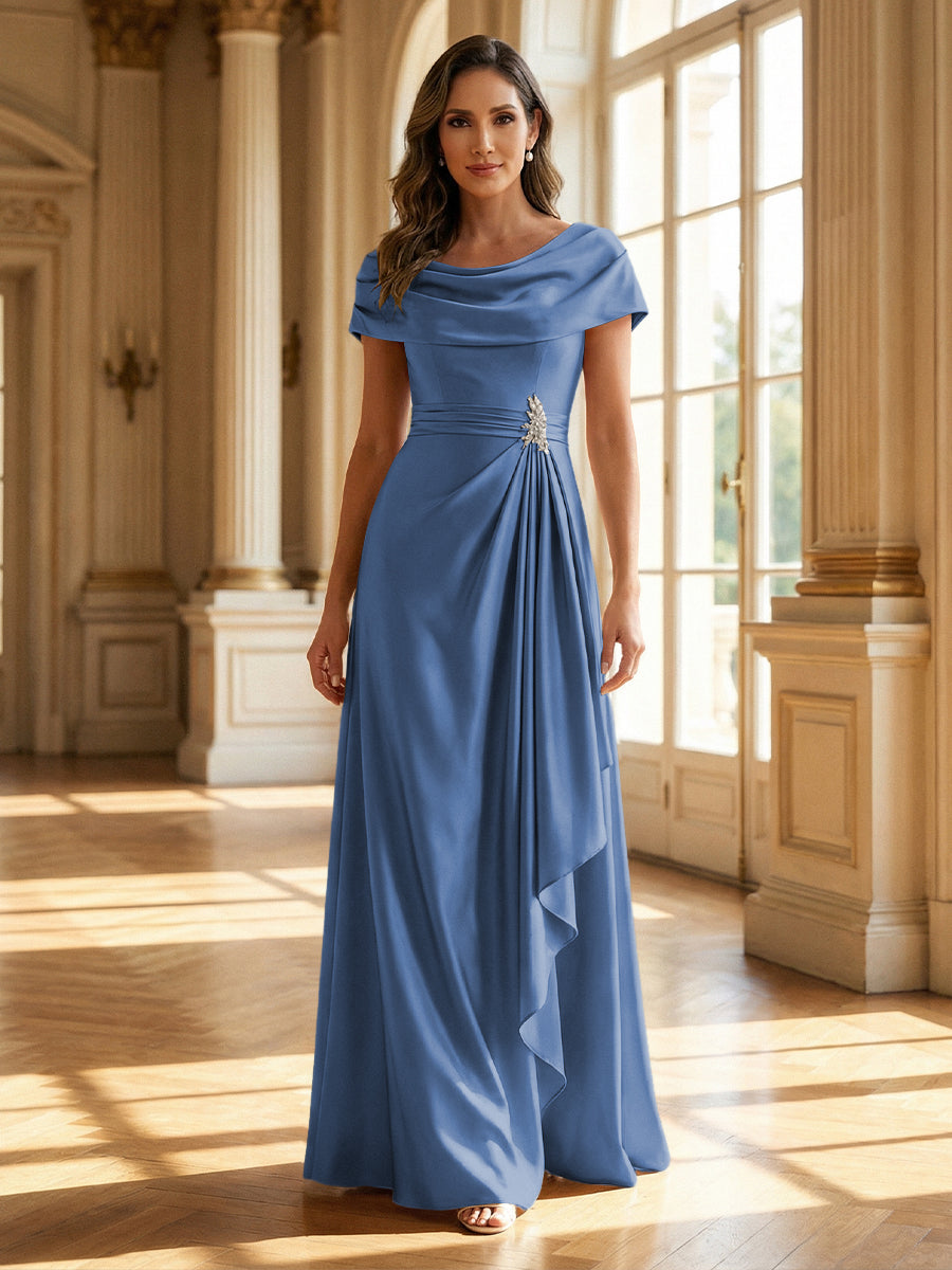 steel blue mother of the bride dress La Femme 29134 main image 1