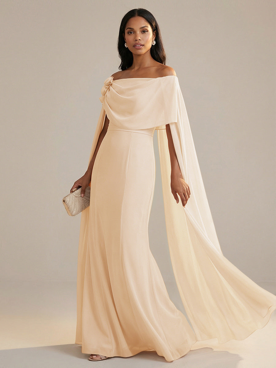 Shirees Red A-Line Chiffon Off-Shoulder Drape Floor-Length Mother of the Bride Dresses with Applique 2026 Shirees Red A-Line Chiffon Off-Shoulder Drape Floor-Length Mother of the Bride Dresses with Applique 2026