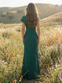 Sheath One Shoulder Floor-Length Mother of the Bride Dresses with Bow Appliques