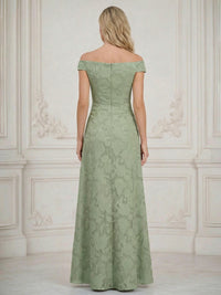 A Line Off Shoulder Floral Chiffon Sleeveless Floral Mother of the Bride Dresses
