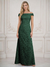 A Line Off Shoulder Floral Chiffon Sleeveless Floral Mother of the Bride Dresses