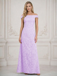 A Line Off Shoulder Floral Chiffon Sleeveless Floral Mother of the Bride Dresses