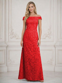 A Line Off Shoulder Floral Chiffon Sleeveless Floral Mother of the Bride Dresses
