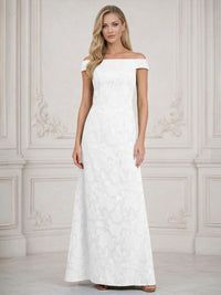 A Line Off Shoulder Floral Chiffon Sleeveless Floral Mother of the Bride Dresses