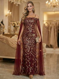 Mermaid Cold Shoulder Floor Length Mother of the Bride Dresses with Appliques
