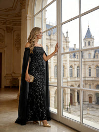 Mermaid Cold Shoulder Floor Length Mother of the Bride Dresses with Appliques