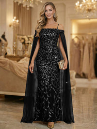 Mermaid Cold Shoulder Floor Length Mother of the Bride Dresses with Appliques