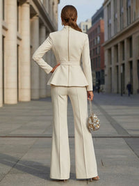 Women's Tailored Suit Two-Piece Business Suit with Long Sleeve