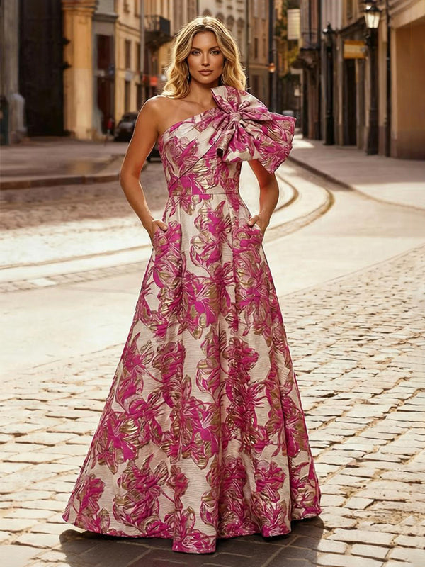mother of the bride dress one shoulder Dusty Blue 2026 Mother of the Bride Dress One-Shoulder Floor-Length