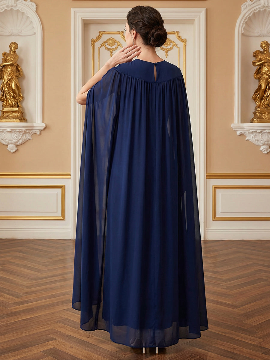 Cape Sleeve Lace Appliques Mother of the Bride Dresses 2 piece