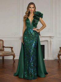 Sleeveless Lace Appliques Mother of the Bride Dresses with 3D Flower