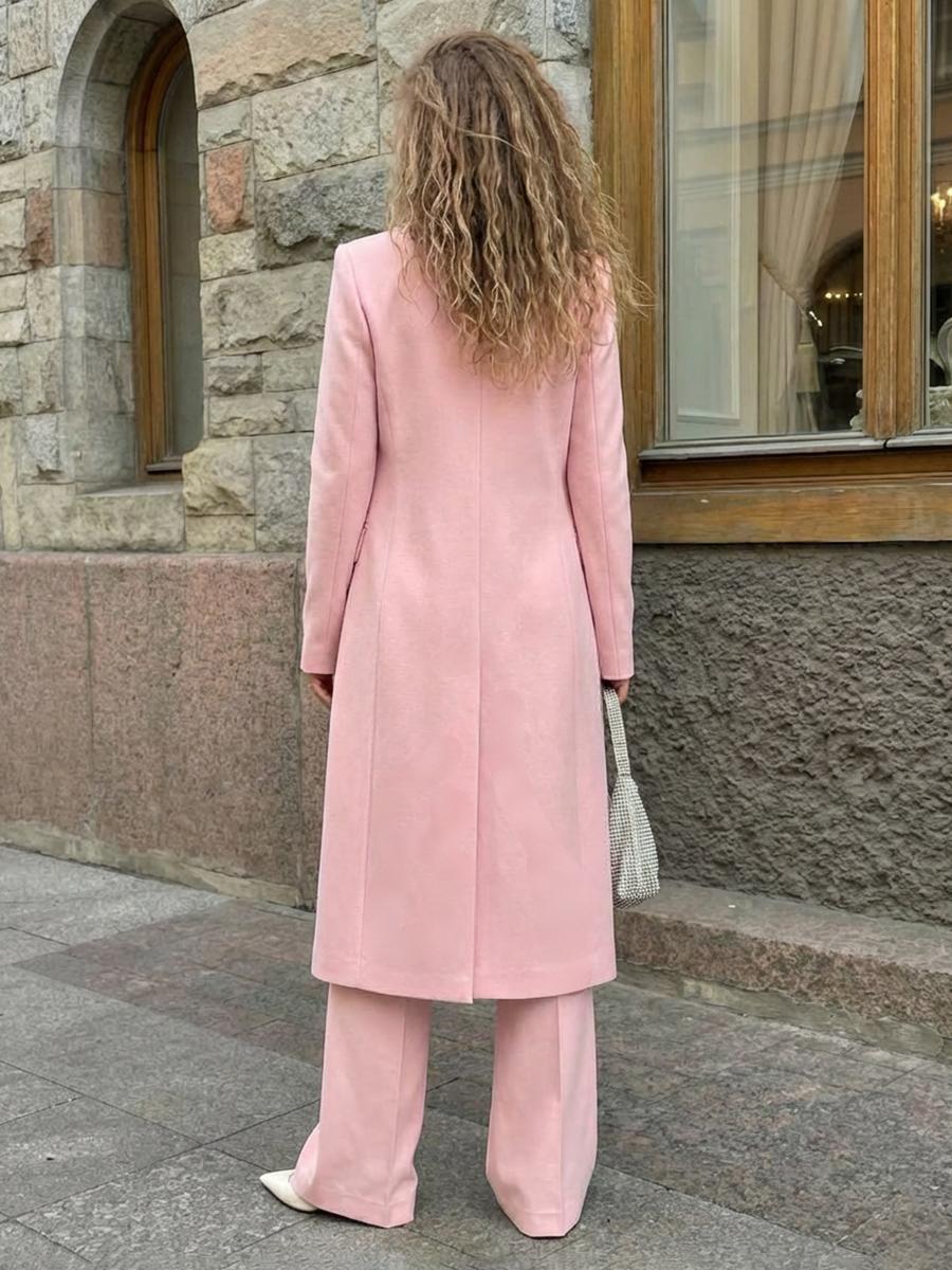 Elegant 3 Piece Notched Lapel Satin Formal Business Suit with Long Blazer