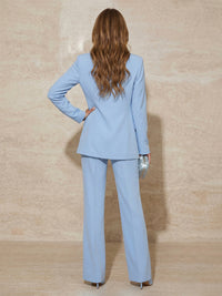 Elegant 3 Piece Peak Lapel Satin Formal Suits with Blazer