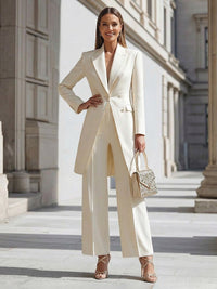 Women's Business Suit Two-Piece with Blazer Outfit