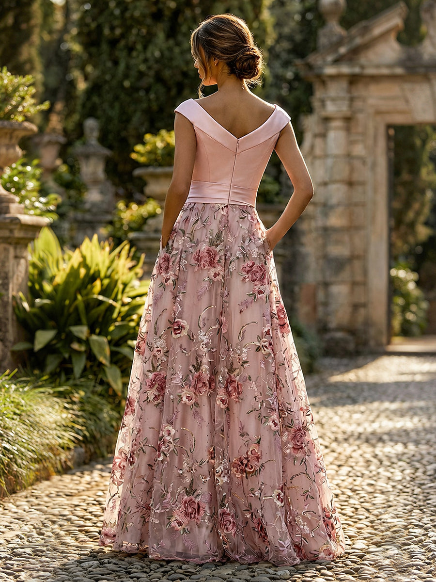 beautiful long floral dresses Pink Multi Floral Maxi Dress - Event Dresses