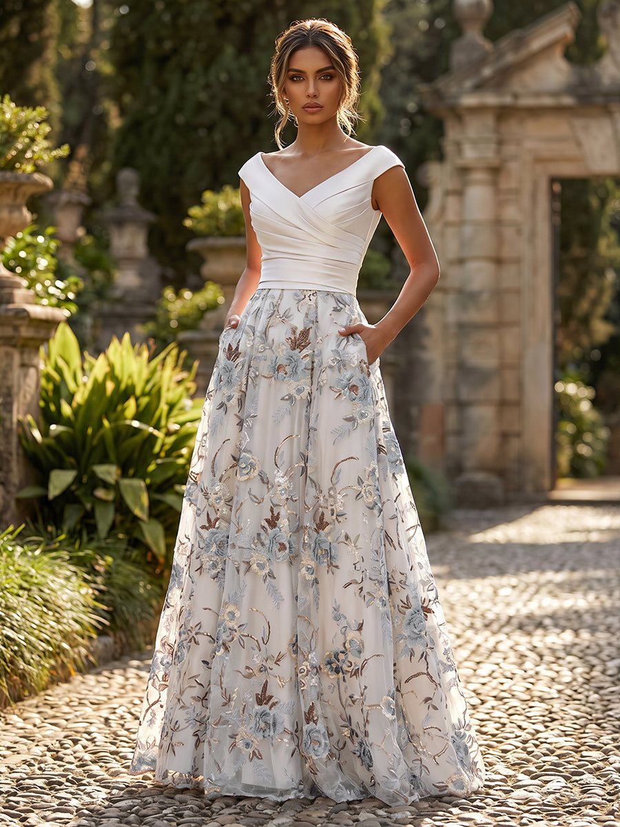 lace mother of groom dress Shirees Gold Sequin Floral Sheath Floor-Length the Bride & Dresses with Satin Bodice 2026 Short sleeve lace gown for the mother of the bride or groom Shirees Orange A-Line Floral Sequin