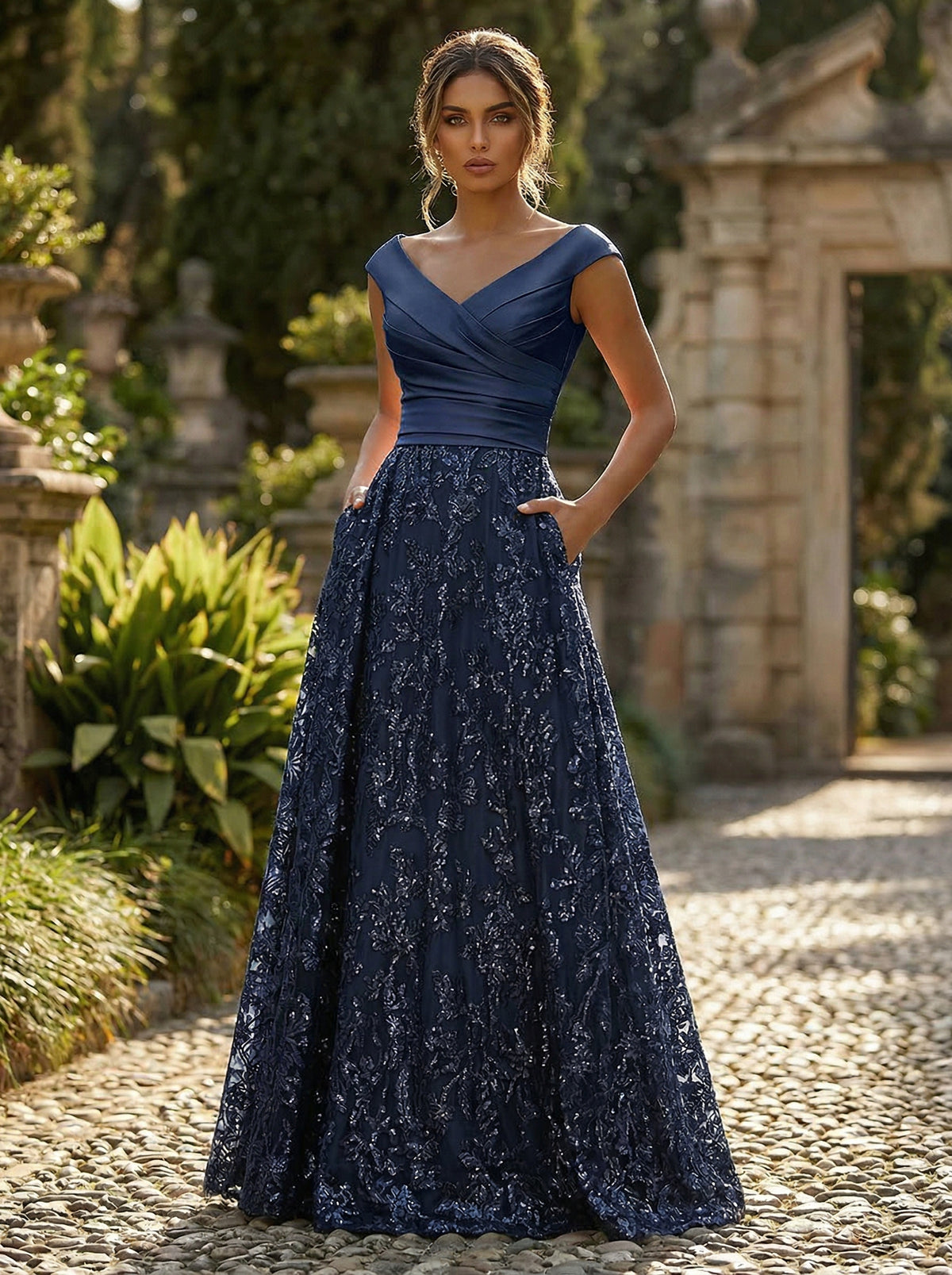 A-Line Floral Jacquard Floor-Length Mother of the Bride & Groom Dresse –  Shirees
