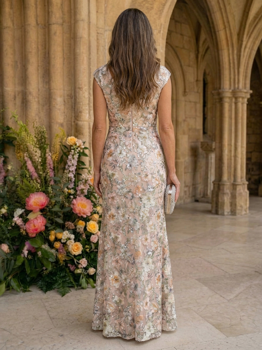 Sheath/Column Floral Lace Mother of the Bride & Groom Dresses with Rhinestones