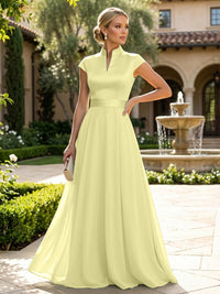 Elegant A-Line Chiffon Floor-Length Mother of the Bride & Groom Dresses with Satin Corset Bodice