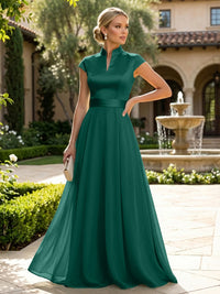 Elegant A-Line Chiffon Floor-Length Mother of the Bride & Groom Dresses with Satin Corset Bodice