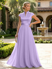 Elegant A-Line Chiffon Floor-Length Mother of the Bride & Groom Dresses with Satin Corset Bodice