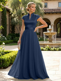 Elegant A-Line Chiffon Floor-Length Mother of the Bride & Groom Dresses with Satin Corset Bodice