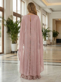 Sheath Tulle Chiffon Cape Sleeves Mother of the Bride & Groom Dresses with Sequin Embellished Lace