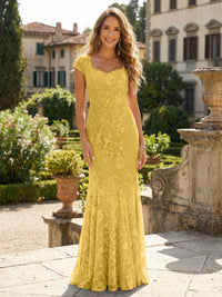 Sheath Tulle Sequin Floral Maxi Mother of the Bride & Groom Dresses with Short Cap Sleeves