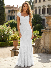 Sheath Tulle Sequin Floral Maxi Mother of the Bride & Groom Dresses with Short Cap Sleeves