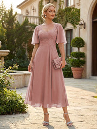 Chiffon A-Line/Princess Sweetheart Tea-Length Mother of the Bride & Groom Dresses for Women