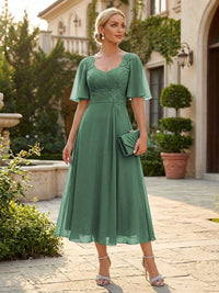 Chiffon A-Line/Princess Sweetheart Tea-Length Mother of the Bride & Groom Dresses for Women
