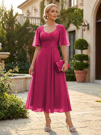Chiffon A-Line/Princess Sweetheart Tea-Length Mother of the Bride & Groom Dresses for Women