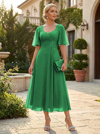 Chiffon A-Line/Princess Sweetheart Tea-Length Mother of the Bride & Groom Dresses for Women