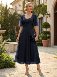 Chiffon A-Line/Princess Sweetheart Tea-Length Mother of the Bride & Groom Dresses for Women