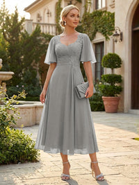 Chiffon A-Line/Princess Sweetheart Tea-Length Mother of the Bride & Groom Dresses for Women