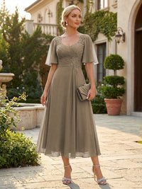 Chiffon A-Line/Princess Sweetheart Tea-Length Mother of the Bride & Groom Dresses for Women
