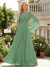 Chiffon Sheath/Column Scoop Neck Floor-Length Mother of the Bride & Groom Dresses with Lace Appliques
