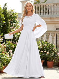 Chiffon Sheath/Column Scoop Neck Floor-Length Mother of the Bride & Groom Dresses with Lace Appliques