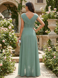 Chiffon A-Line/Princess V-Neck Floor-Length Mother of the Bride & Groom Dresses with Ruffles