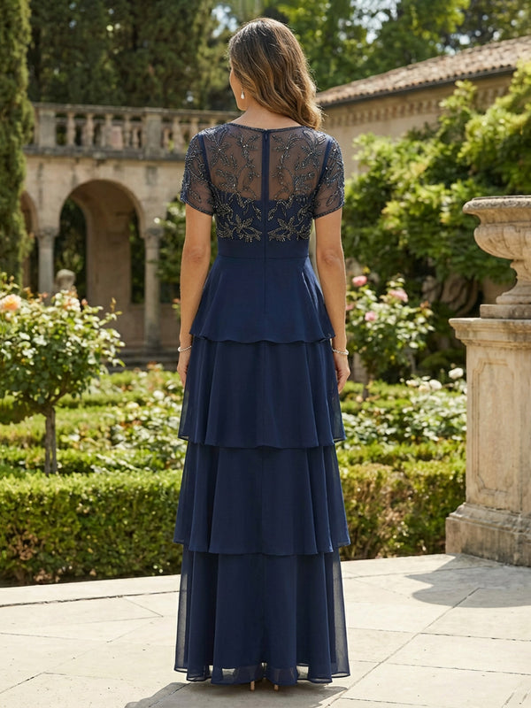 Chiffon A-Line/Princess V-Neck Floor-Length Mother of the Bride & Groom Dresses with Sequin Embroidery
