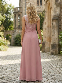Chiffon A-Line/Princess V-Neck Floor-Length Mother of the Bride & Groom Dresses with Ruched Waist