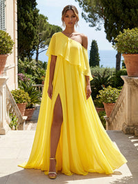 Chiffon A-Line/Princess Off Shoulder Floor-Length Mother of the Bride & Groom Dresses with Slit
