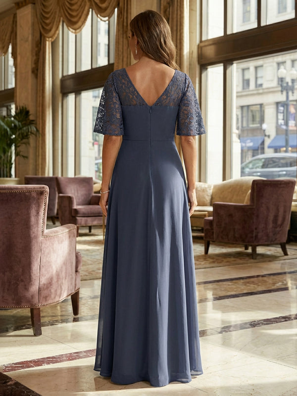Chiffon A-Line/Princess V-Neck Floor-Length Mother of the Bride & Groom Dresses with Ruffles